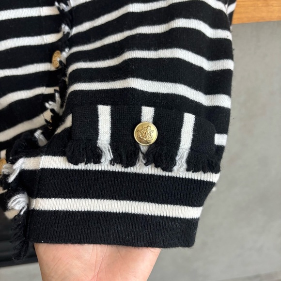 J. Crew Cashmere fringe-trim sweater lady jacket, Size XXS - Picture 10 of 16